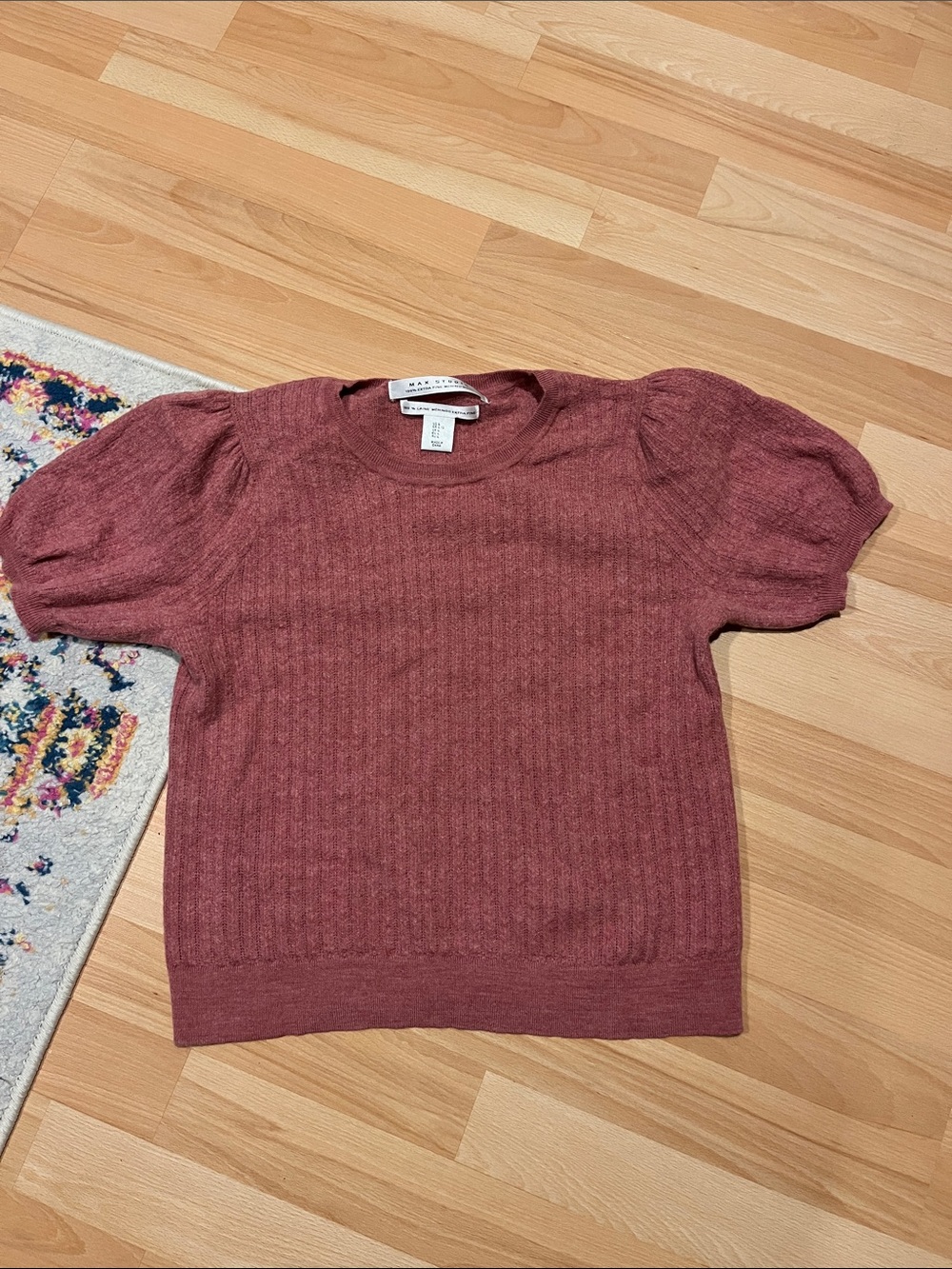 Max Studio Short Sleeve Merino Sweater